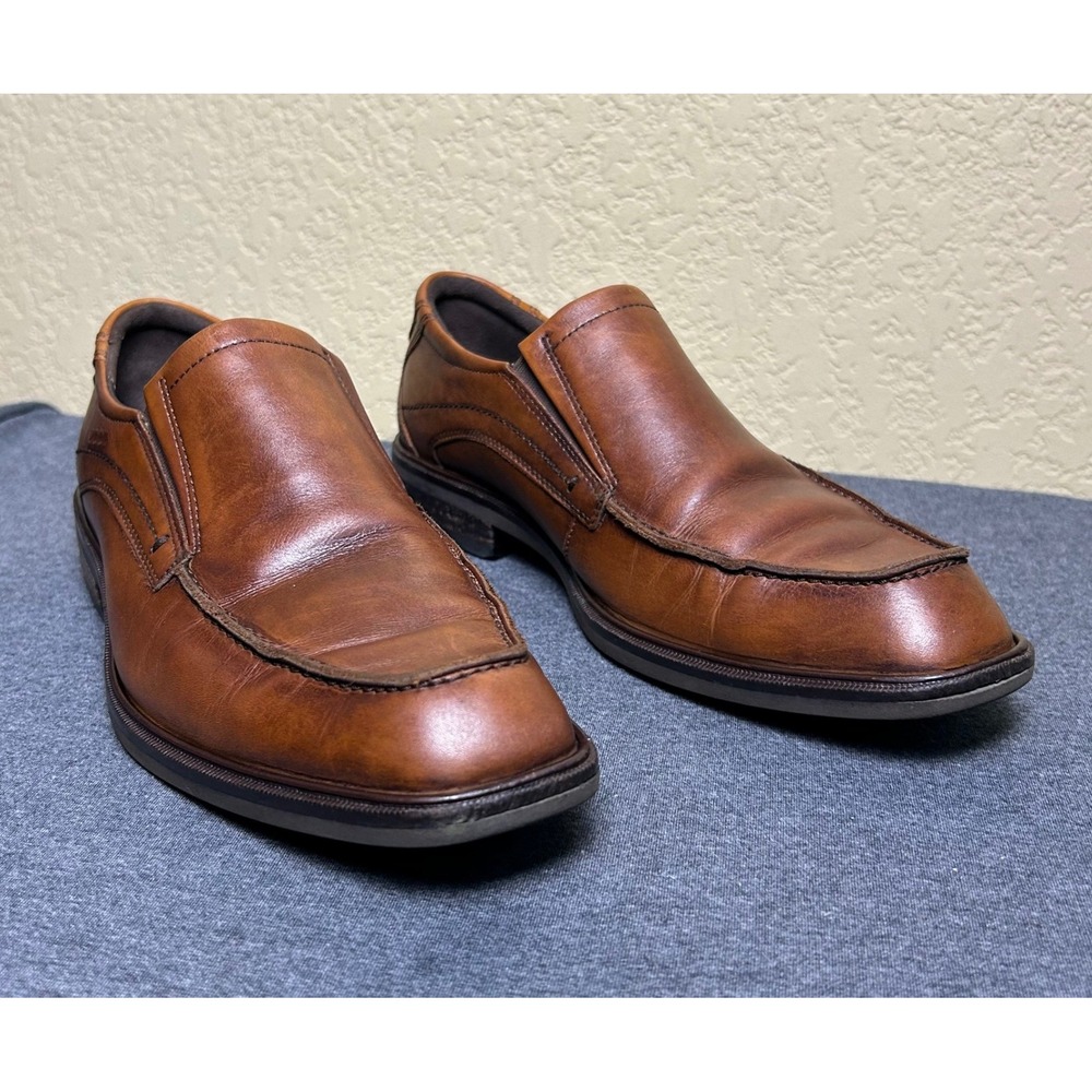 ECCO Windsor 051804 Men's 7 Brown Leather Slip On Loafers Extra Width EU 41